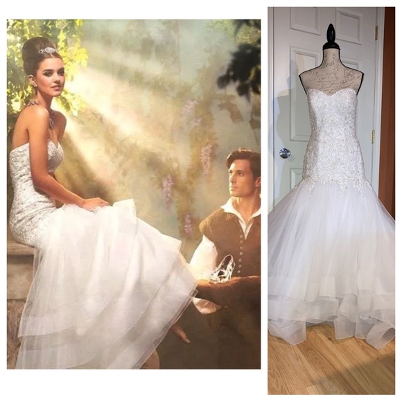 NWT Disney Cinderella Wedding Gown Fairy Tales by Alfred Angelo sz 8 White - Picture 1 of 14